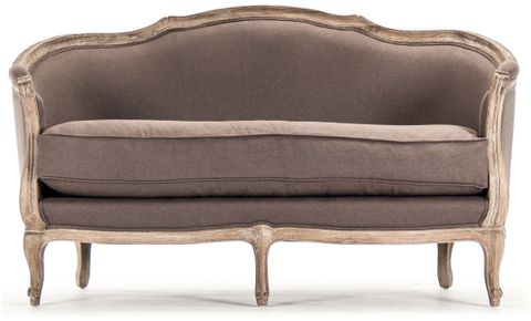 Maison Settee, Hemp Linen - French Country - Loveseats - By Hedgeapple ... inside Why Hemp Linen is the Perfect Fabric for Your Medallion Settee